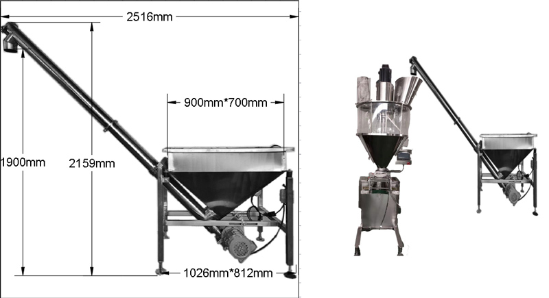 hopper screw conveyor structure