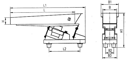 Dimensions of micro vibrating feeder