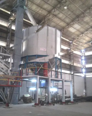 Rice bucket elevator in grain processing plant