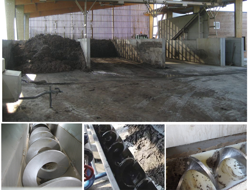 sludge conveying site for shaftless screw conveyor